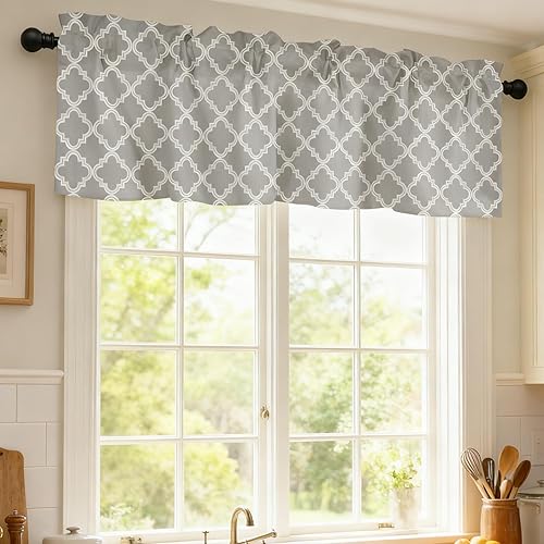 Miniatura 9 de LeLehome Cenefa para ventana del Día de San Patricio, 54 pulgadas de ancho x 18 pulgadas de largo, patrón de tréboles de trébol, cortina para