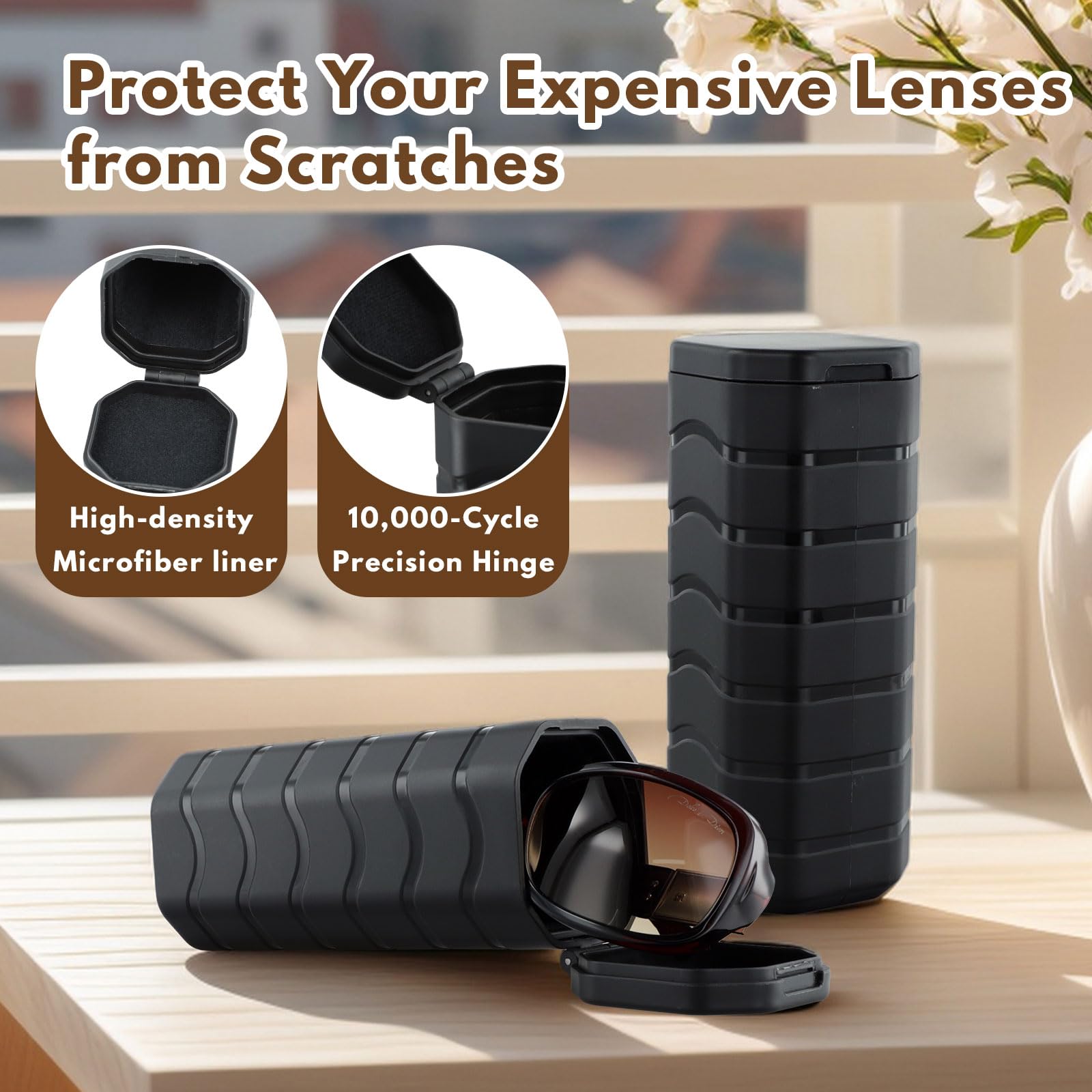Étui de lunettes de soleil tactique à coque rigide, résistant à l'écrasement et à l'eau de qualité militaire pour extérieur/voyage – Compatible avec lunettes de soleil Ray-Ban, Oakley, Maui