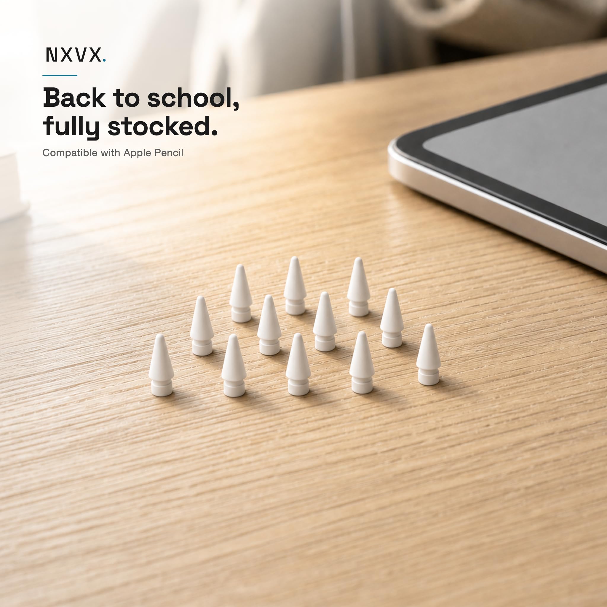 NXVX Replacement Tips for Apple Pencil, 12-Pack, Original-Style