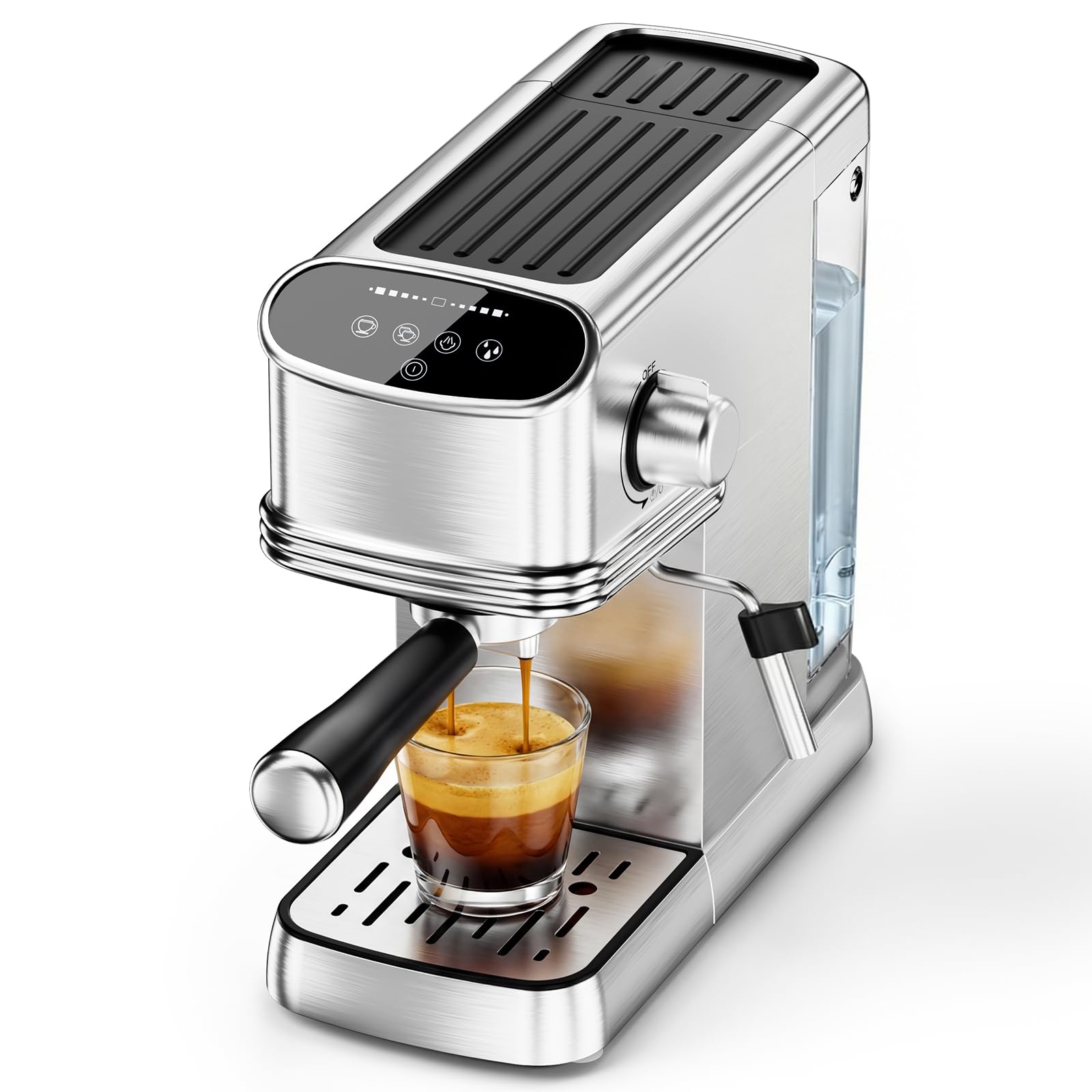 Photo 1 of ** MISSING HANDLE ** COWSAR 20 Bar Espresso Machine, Compact Espresso Maker with Steam Milk Frother, Stainless Steel Coffee Machine with 45oz Removable Water Tank, for Cappuccino,Latte&Cold Brew Home&Office