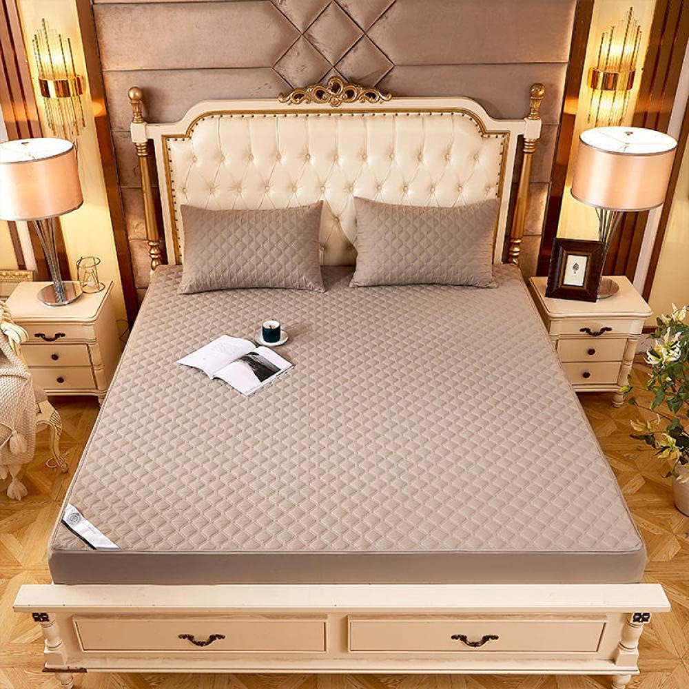 Zippered Mattress Encasement 6 Side Protection Breathable Waterproof Mattress Storage Bag for Moving Storage Reusable Cover Thick Mattress Protection-Camel_180200cm+15cm
