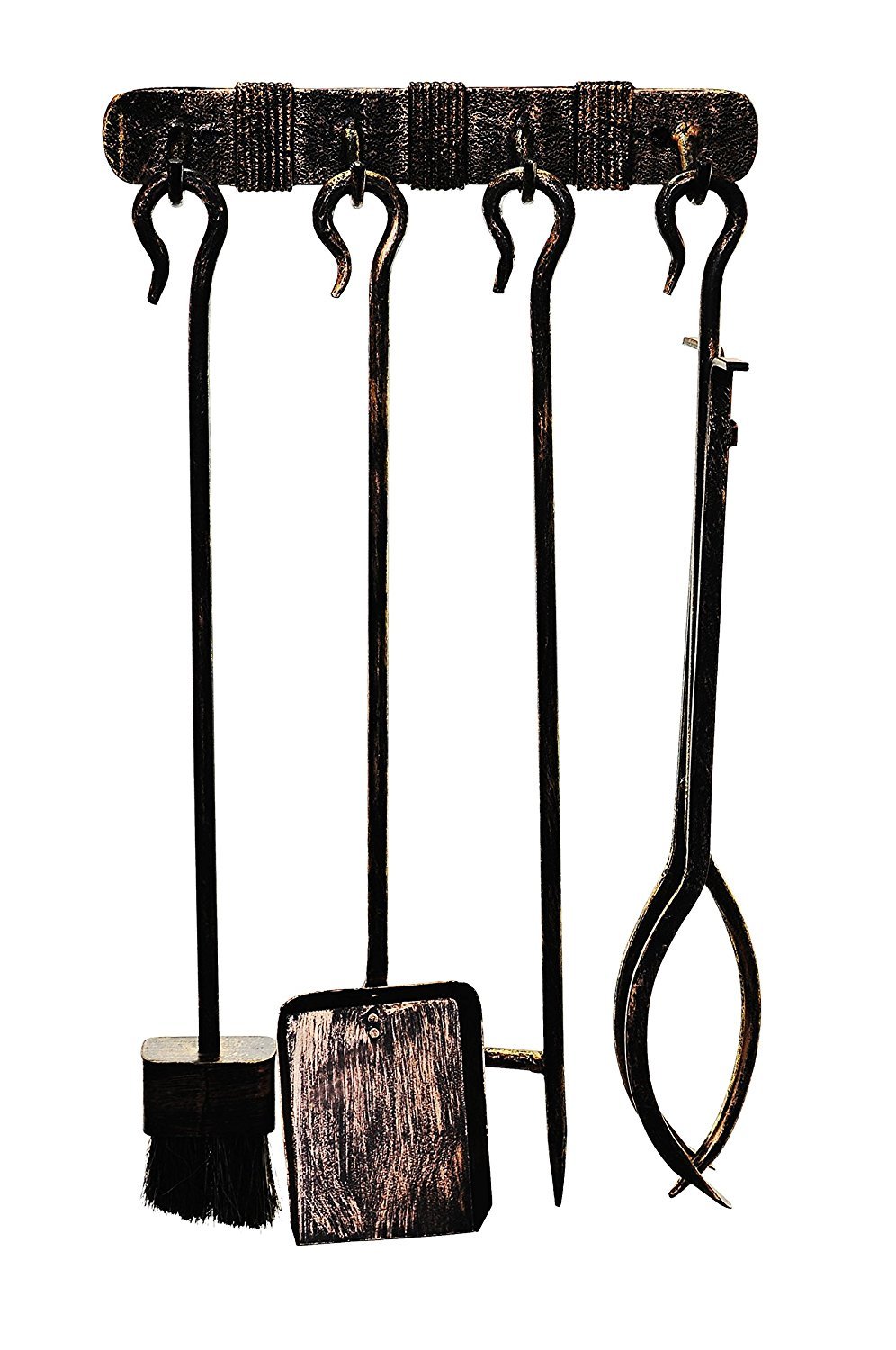 Hansa 4779022361197 - Juego de Herramientas para Chimenea, Color Bronce Vintage, 36 x 6,5 x 60 cm