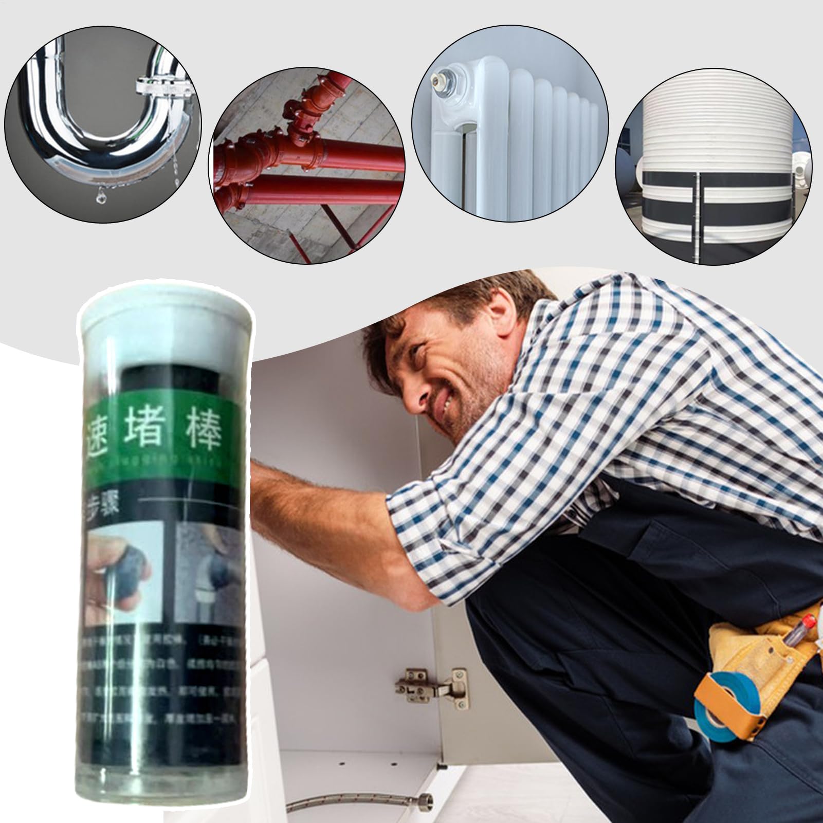 Stucco Riempitivo Metallico - Epossidico Per Riparazione Rapida Di Perdite | Sigillante Per Riparazione E Montaggio Stick Di Mastice Adesivo Permanente