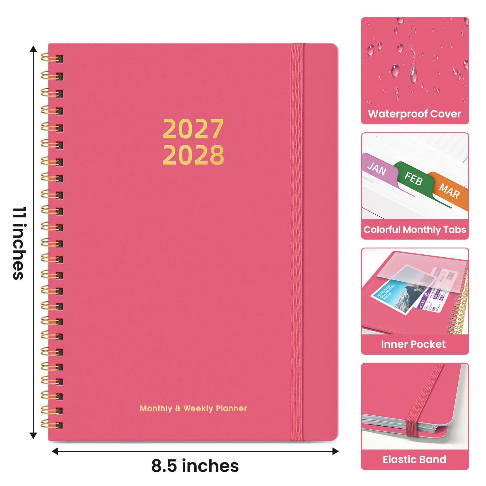 Taja Planificateur de janvier 2027 à juin 2028, 18 mois, mensuel et