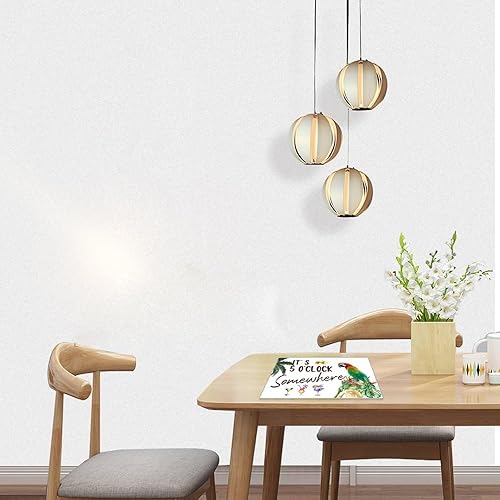 Miniatura 6 de Manteles individuales resistentes al calor It's Five O'clock Somewhere Parrot de 12 x 18 pulgadas, manteles individuales antideslizantes de tela