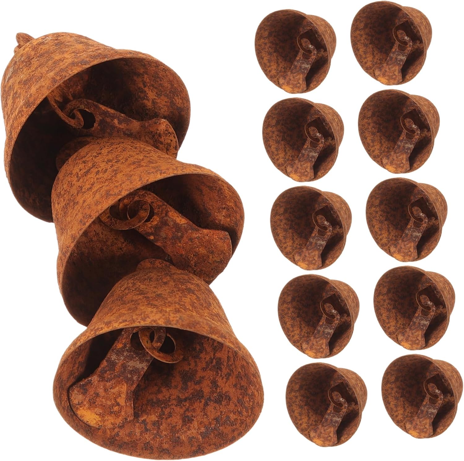 PRETYZOOM 150pcs Rusty Bell Decorations Christmas DIY Hanging Bells for Tree Door Party Halloween DIY Craft