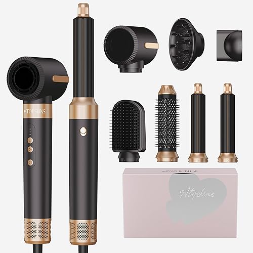 Cepillo secador de pelo 7 en 1, cepillo de aire caliente de 110,000 RPM con moldeador de pelo de iones negativos para secado rápido, alisado y disponible en Yaxa Costa Rica
