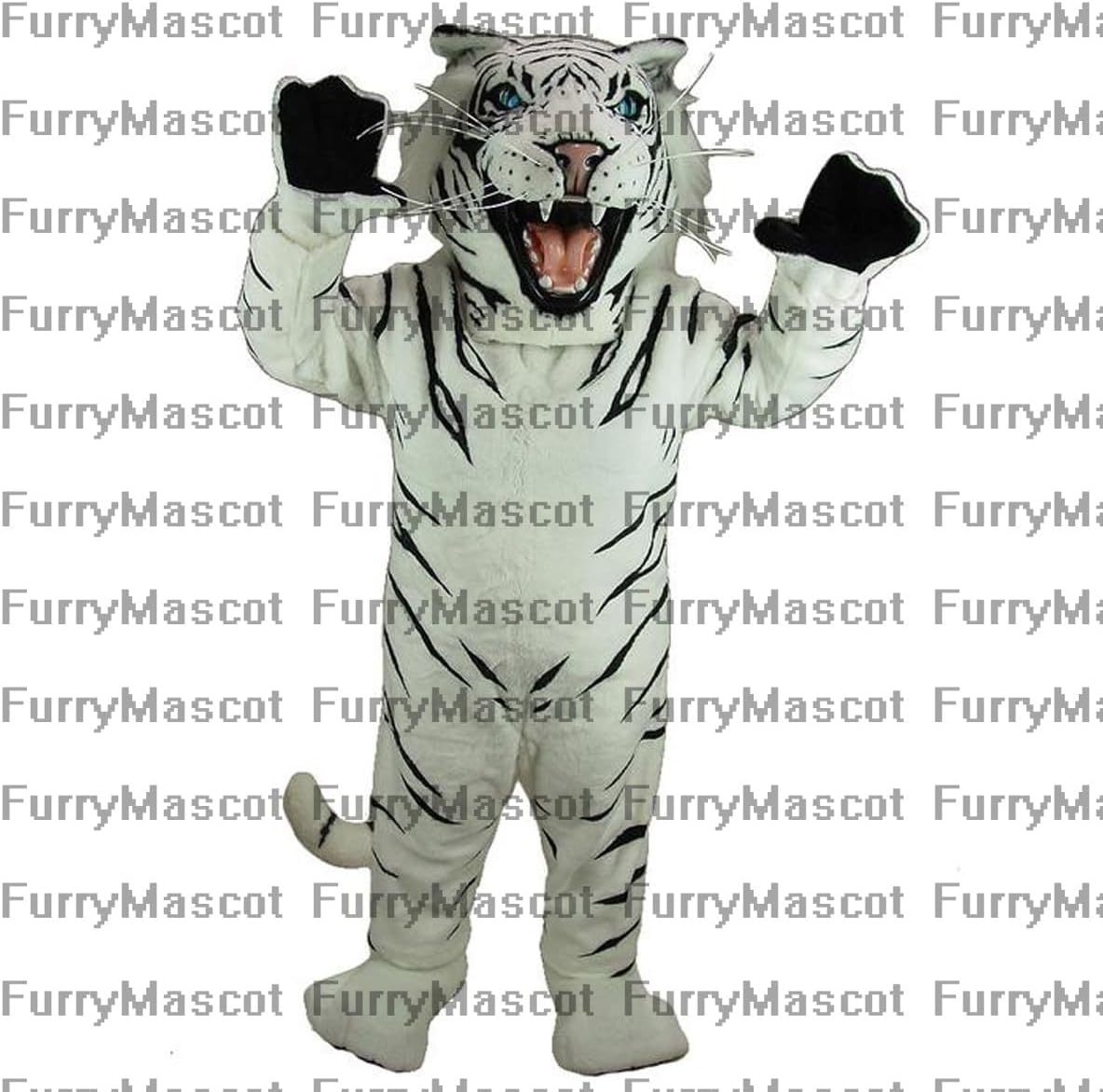 New White Albino Tiger Mascot Costume Adult Size Mascotte Mascota Carnival Party Cosply Costume Fancy Dress Suit