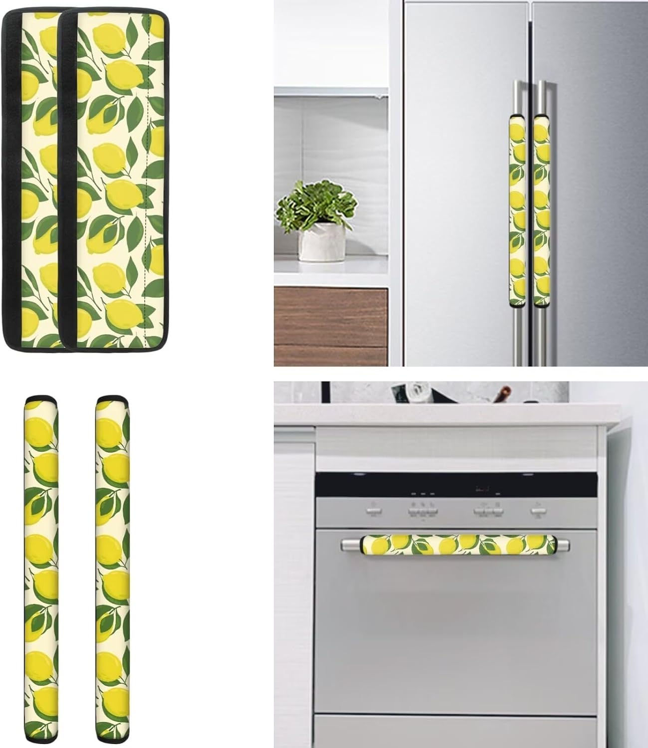 Lemon Refrigerator Door Handle Cover Dishwater Handle Cover Microwave Oven Kitchen Appliance Handle Covers for Party Casual Home Thanksgiving Party Decor 6 Pieces