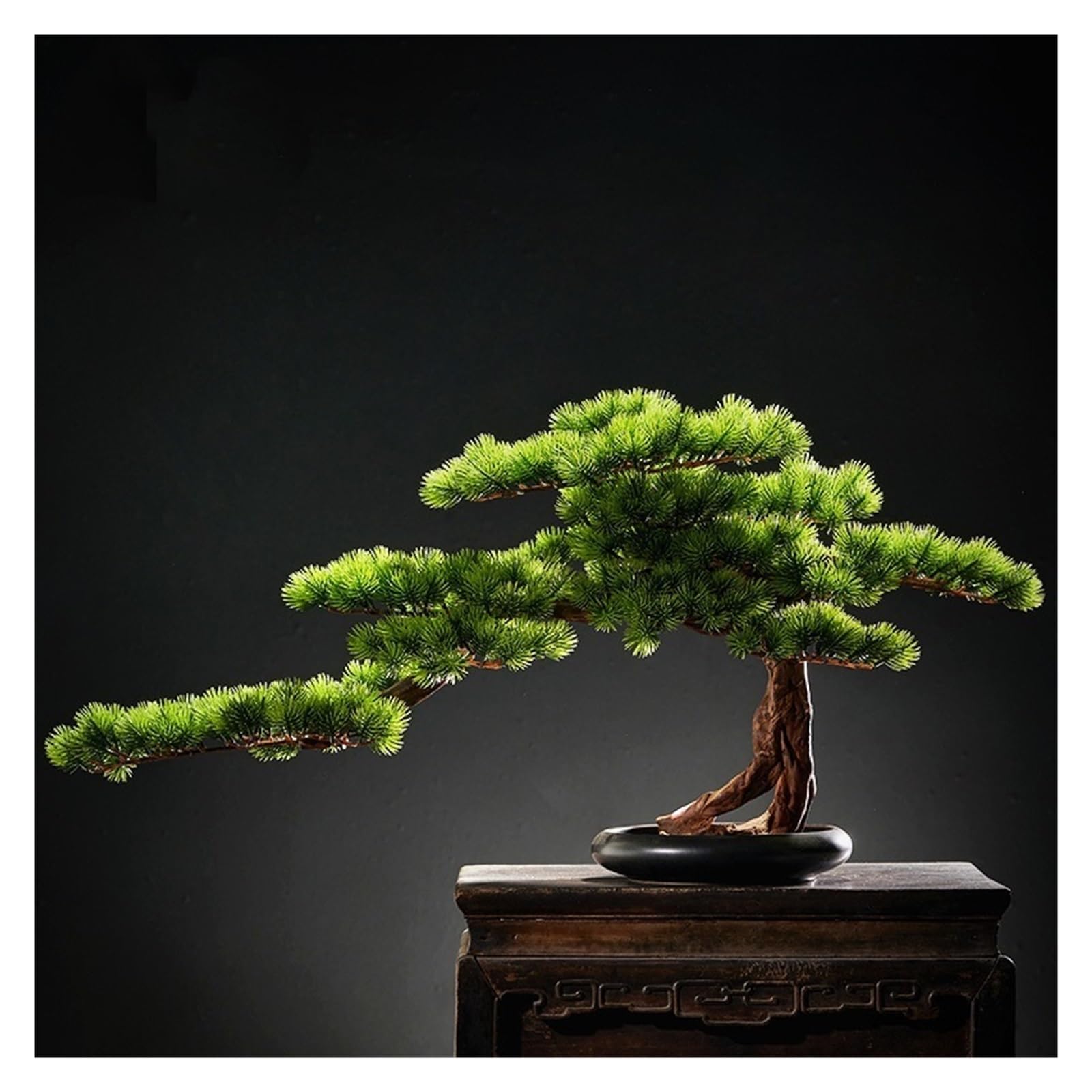 SWENEEN Home Fake Plants Artificial Tree Welcoming Pine Artificial Plant Bonsai Office Hotel Decoration Zen Home Living Room Decoration Artificial Bonsai Decoration,
