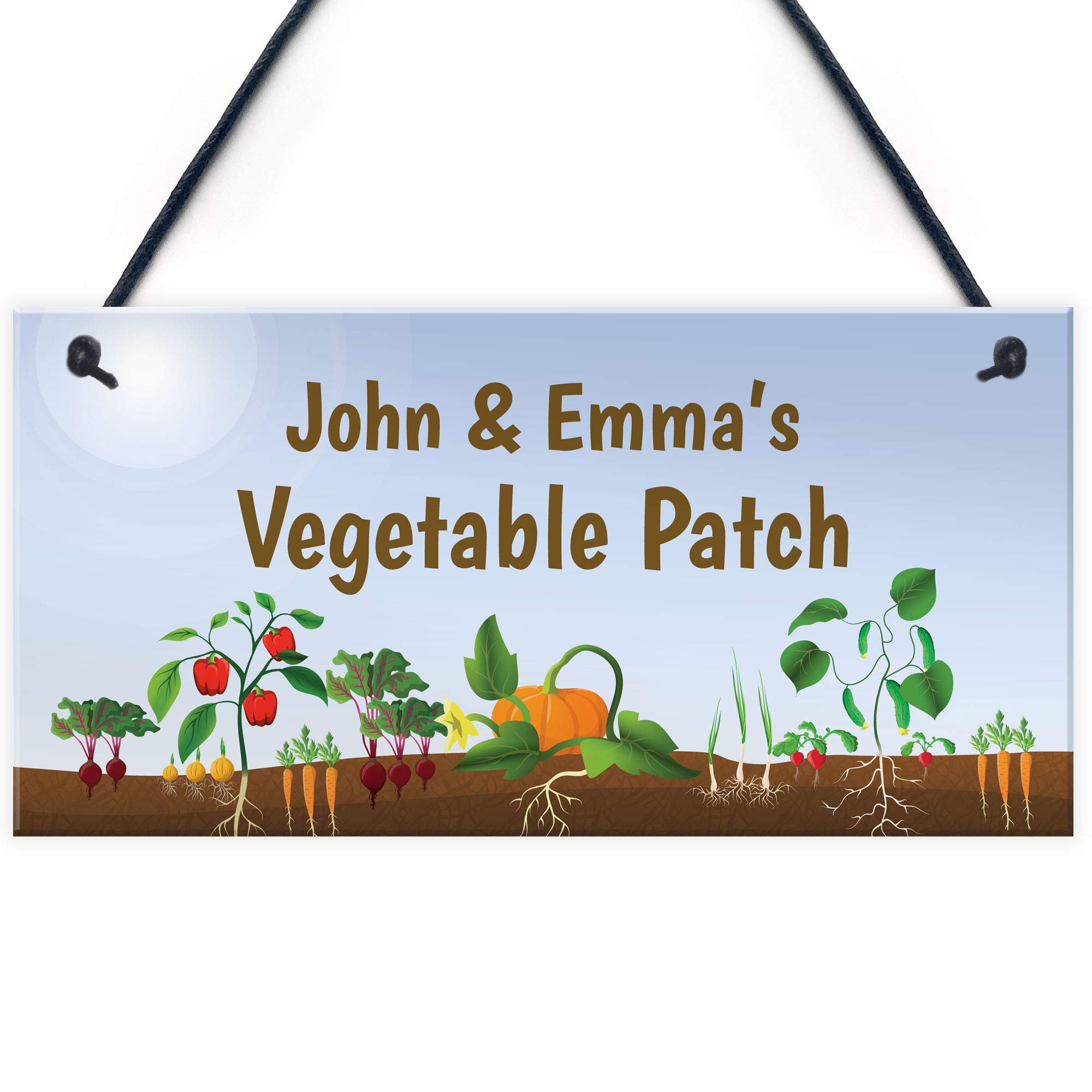 Red Ocean Personalised Vegetable Patch Sign Allotment Greenhouse Gifts Garden Signs Gardening Gifts For Him