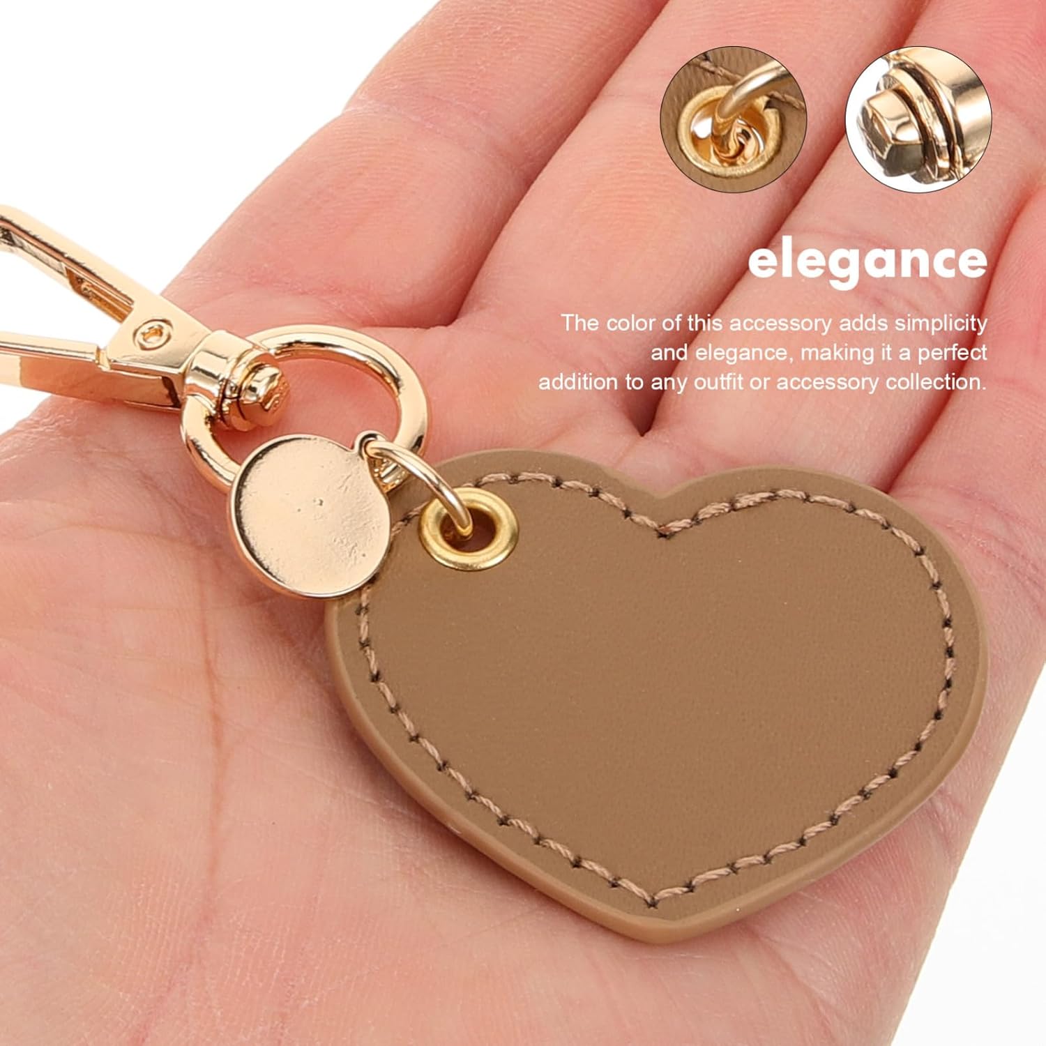 GALPADA Leather Heart Keychain: Fashion Leather Keychain, Heart Key Ring Bag Charm, Car Key Purse Accessories Charms - Image 2