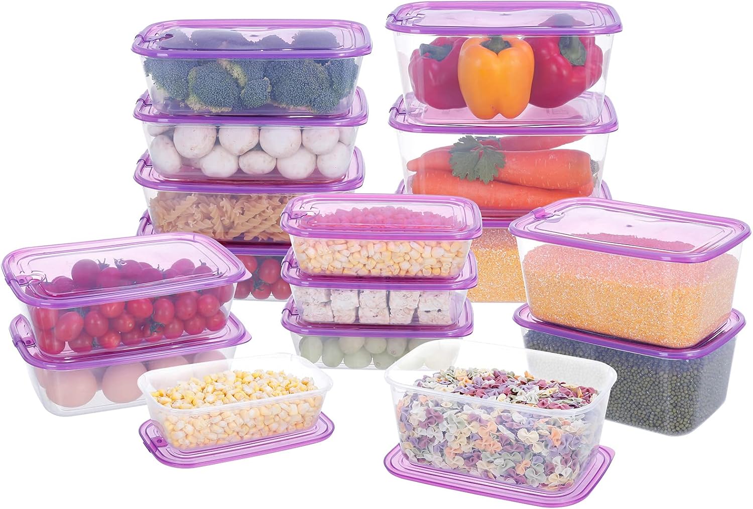EASYLOCK 16Pack Plastic Food Storage Containers,BPA Free Food Storage