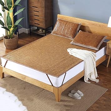 Summer Sleeping Mat Bamboo mat mat Folding Double Single Bamboo mat Pure Natural Environmental protectibamboo mat Bamboo Mattress Breathable Mattress Summer Cool OYO for Home School Dormitory (A 0.8x