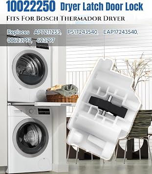 10022250 Dryer Latch Door Lock Compatible with Bosch Thermador Dryer, AP7211253, PS17243540, EAP17243540, 00623797, 623797 Replacement.
