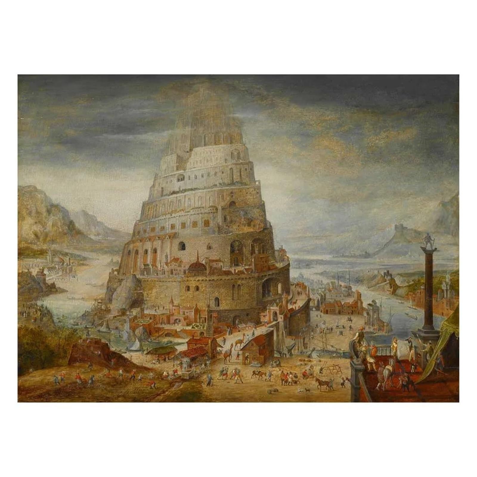 Impression sur toile du château antique de Babylone art mural 21x30cm