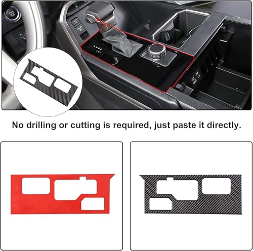 Vista 126 de Aunginsy Cubierta de panel de palanca de cambios de control central, compatible con Toyota Tundra/Sequoia 2022-2024, consola de palanca de cambios