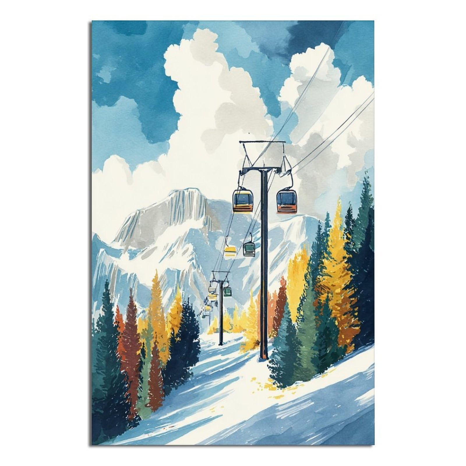 iPuzou Aspen Poster 20x30inch(50x75cm) Vintage Watercolor Canvas Art