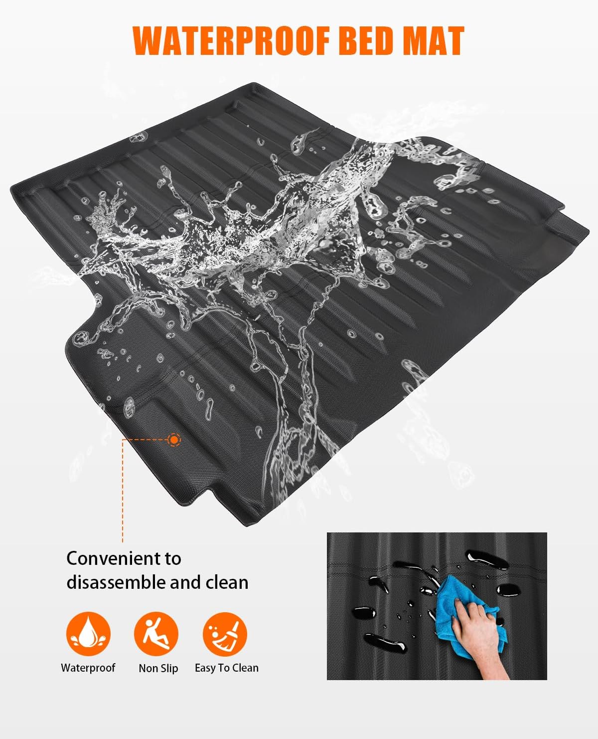 MIROZO Truck Bed Mat Compatible with 2022 2023 2024 Nissan Frontier,All-Weather Protection Bed Mat TPE Truck Bed Liner 5FT Short Bed Truck Accessories