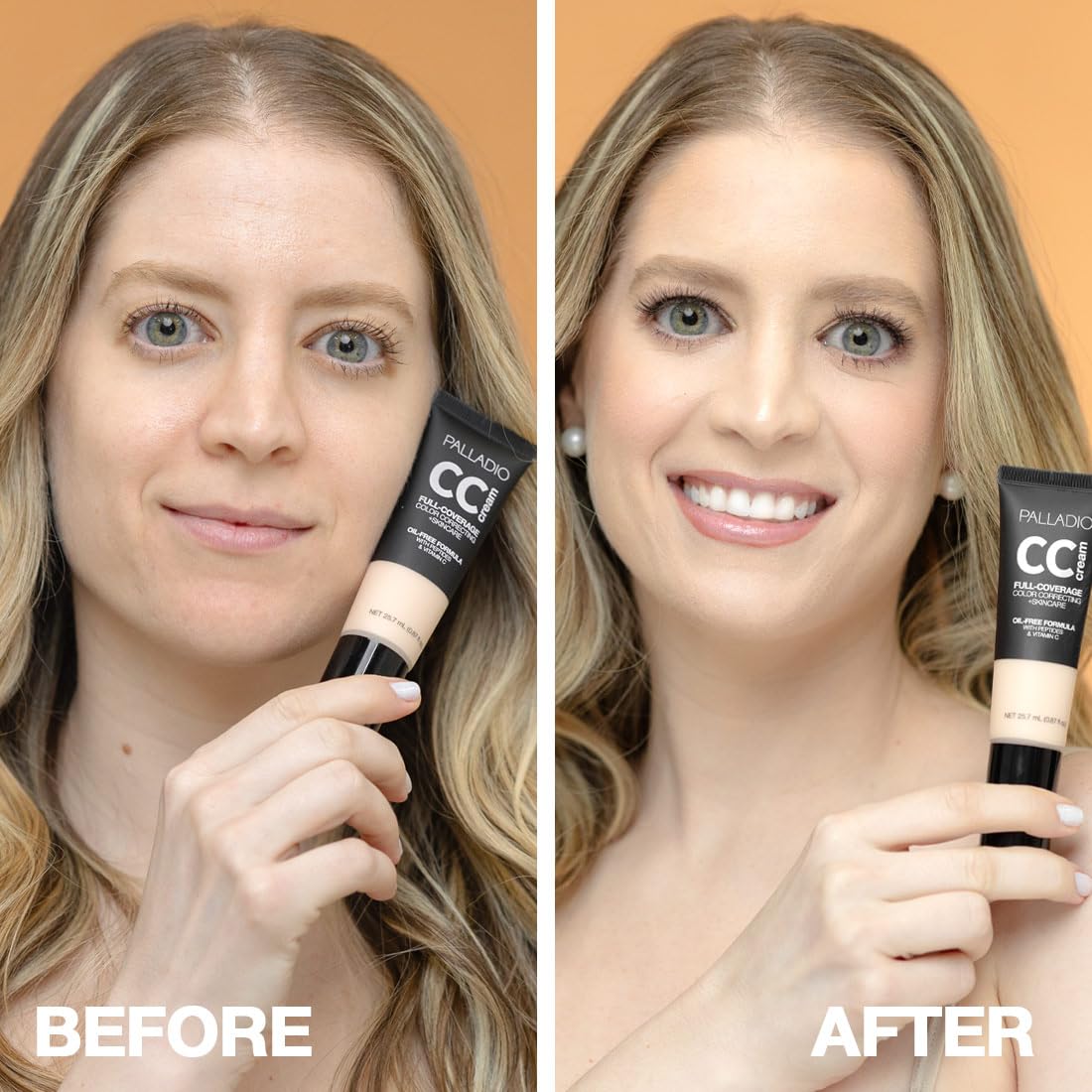 Palladio Full-Coverage Color Correction CC Cream, Oil-Free with Peptides & Vitamin C - Image 3