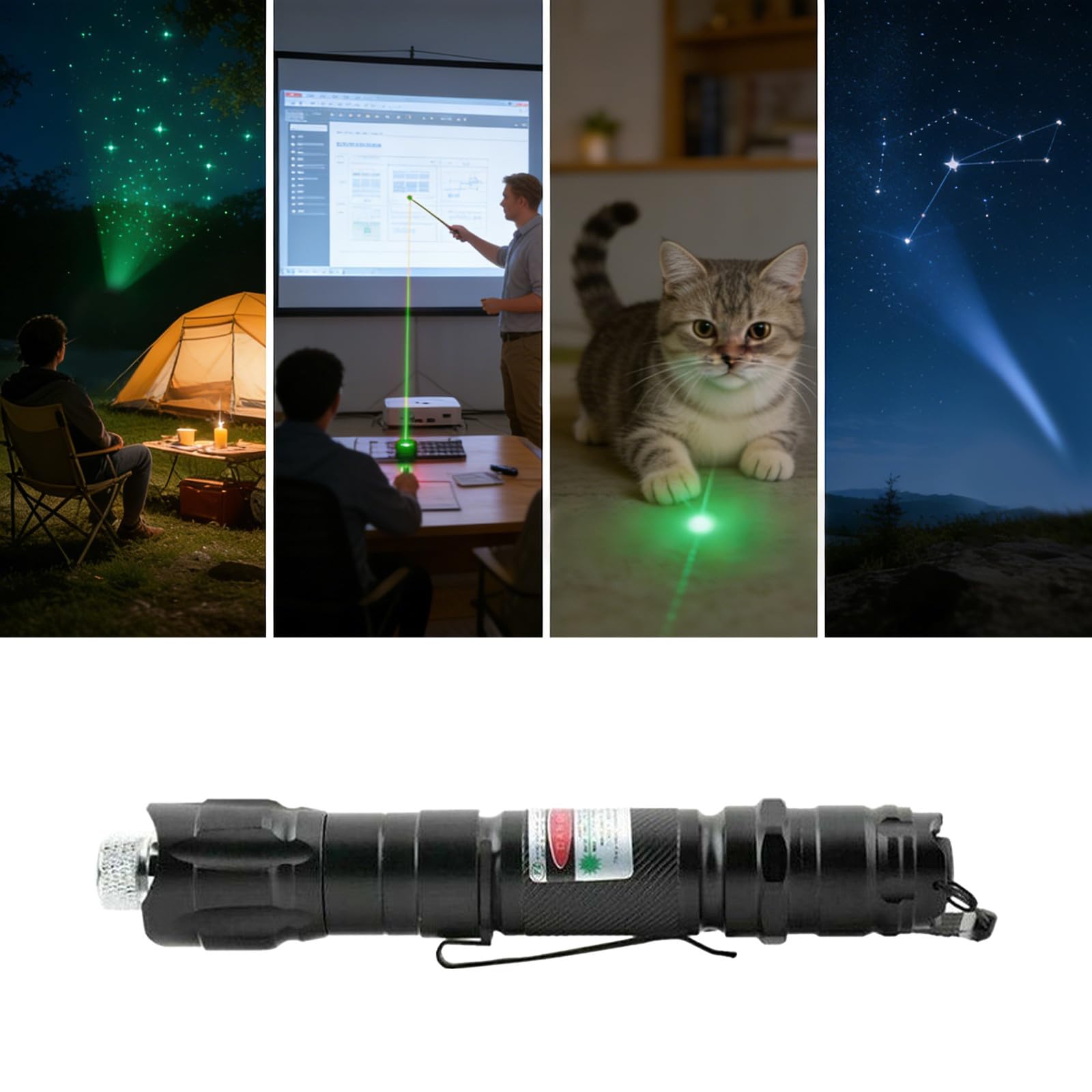 Torcia astronomica ricaricabile super luminosa con raggio radio, torcia professionale ad alte prestazioni per attività all'aperto, escursionismo, discorsi e uso all'aperto, lampada ricaricabile