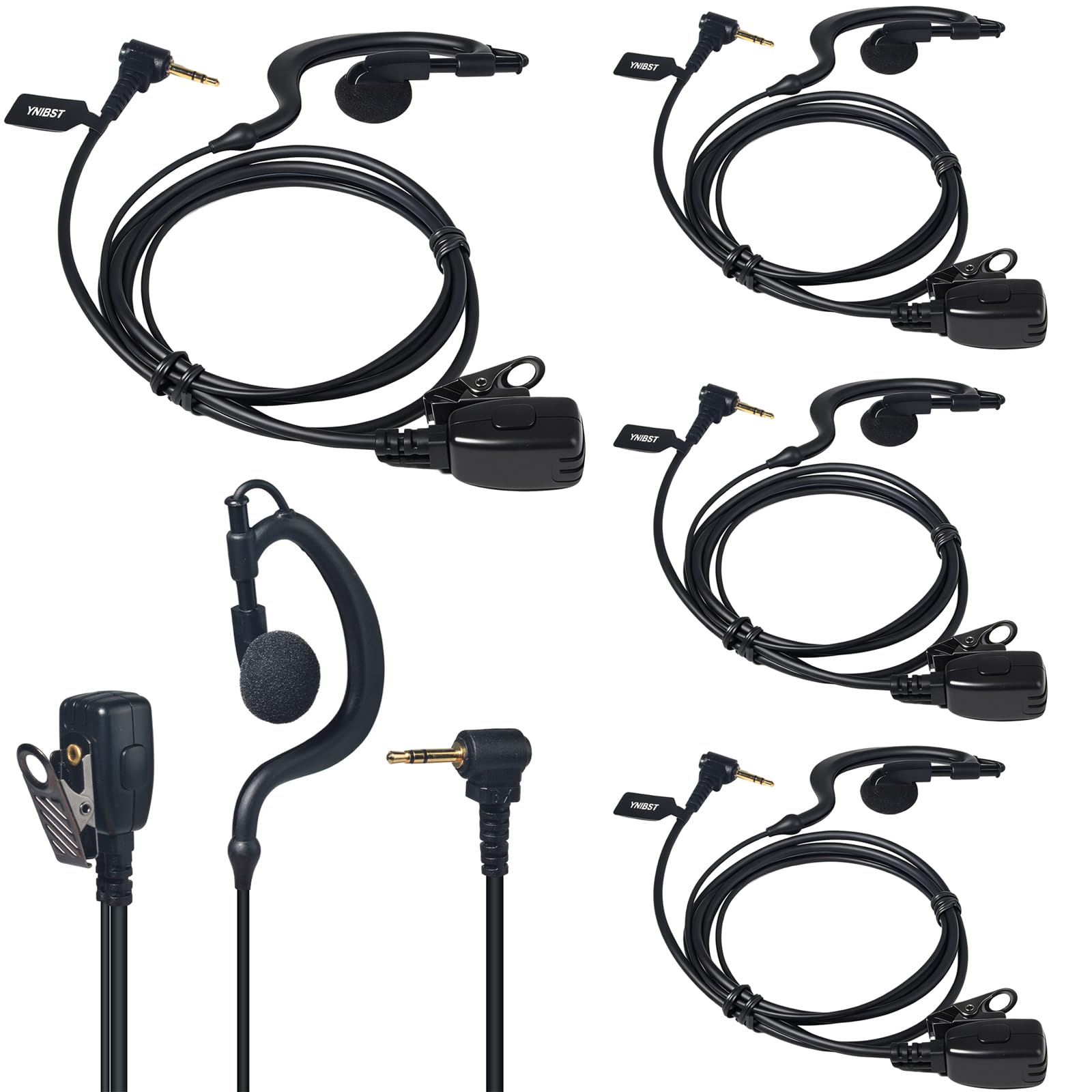 Pinganillo para Walkie Talkie con Micrófono PTT y Orejera Flexible para Motorola T82 y T92 5 Unidades 7