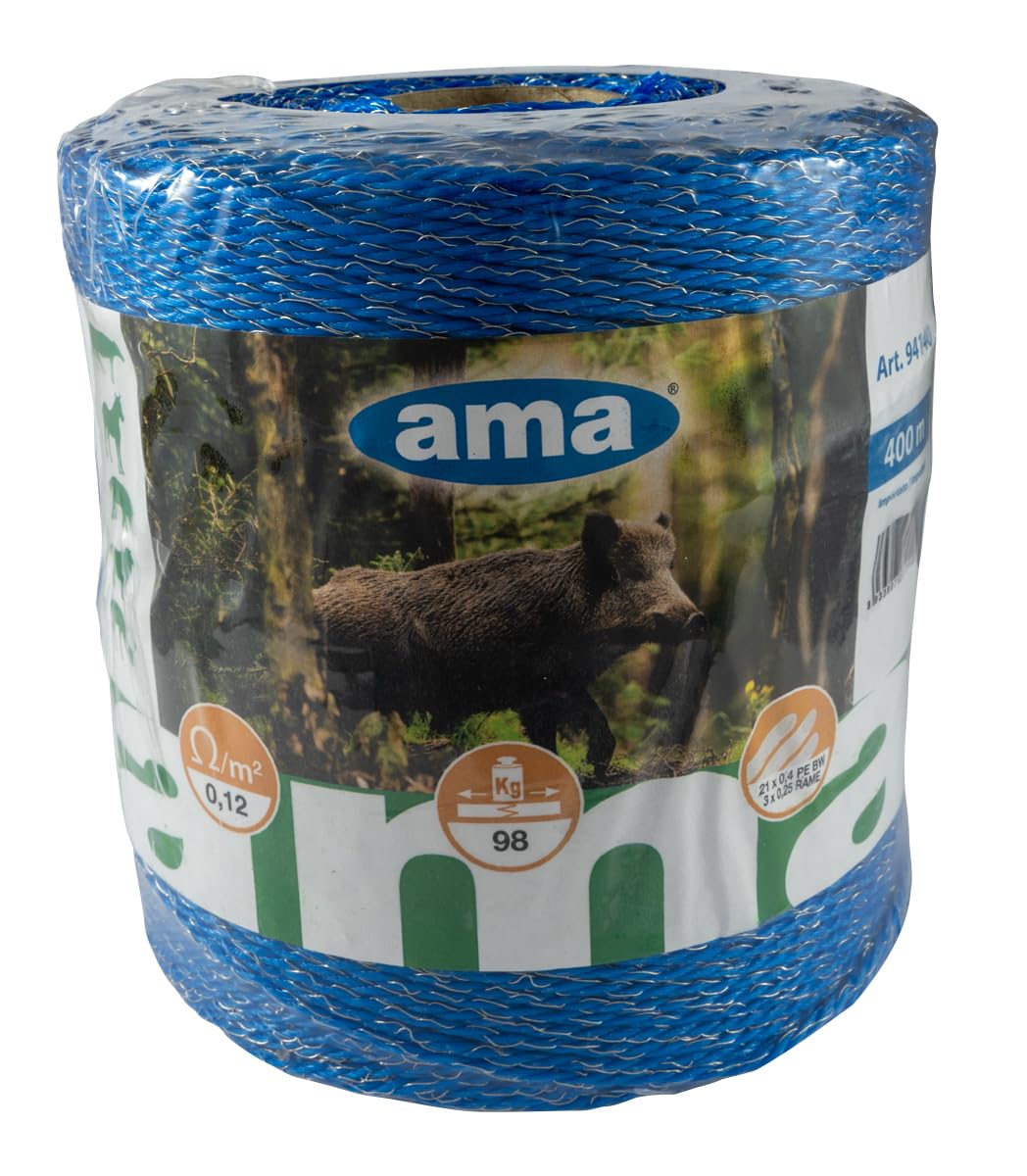 Ama Rete per recinzioni animali selvatici fino a 98kg: Filo per recinto elettrico di 400m