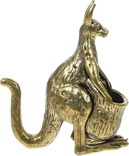 VOSAREA Decoración de mesa de comedor, figura de canguro de latón, animales, adornos de decoración de latón para decoración de mesa de té, adornos