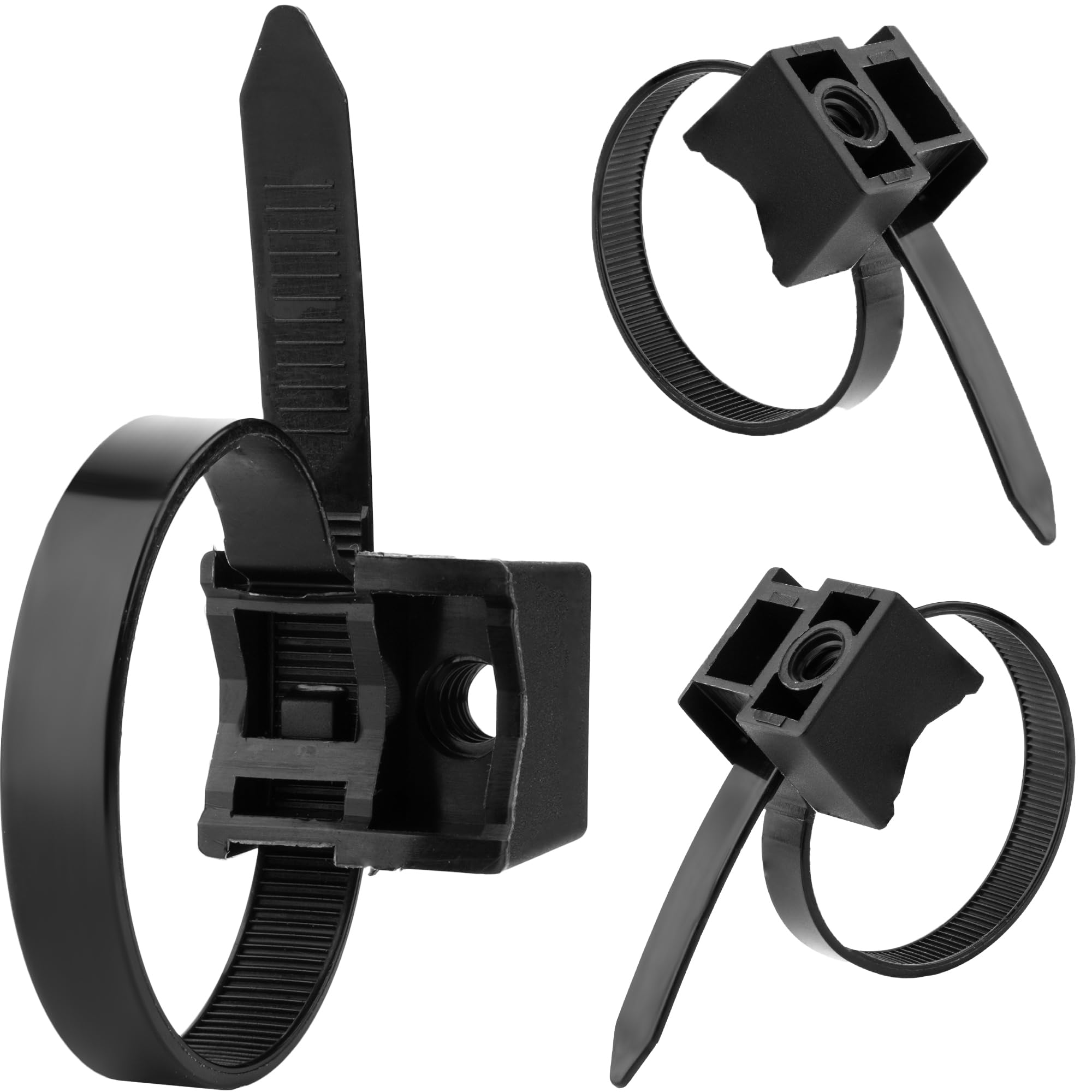Boltza® Saddle Mount Cable Ties - Black, 7.5mm x 180mm | Durable and Versatile Cable Management Solution (100)