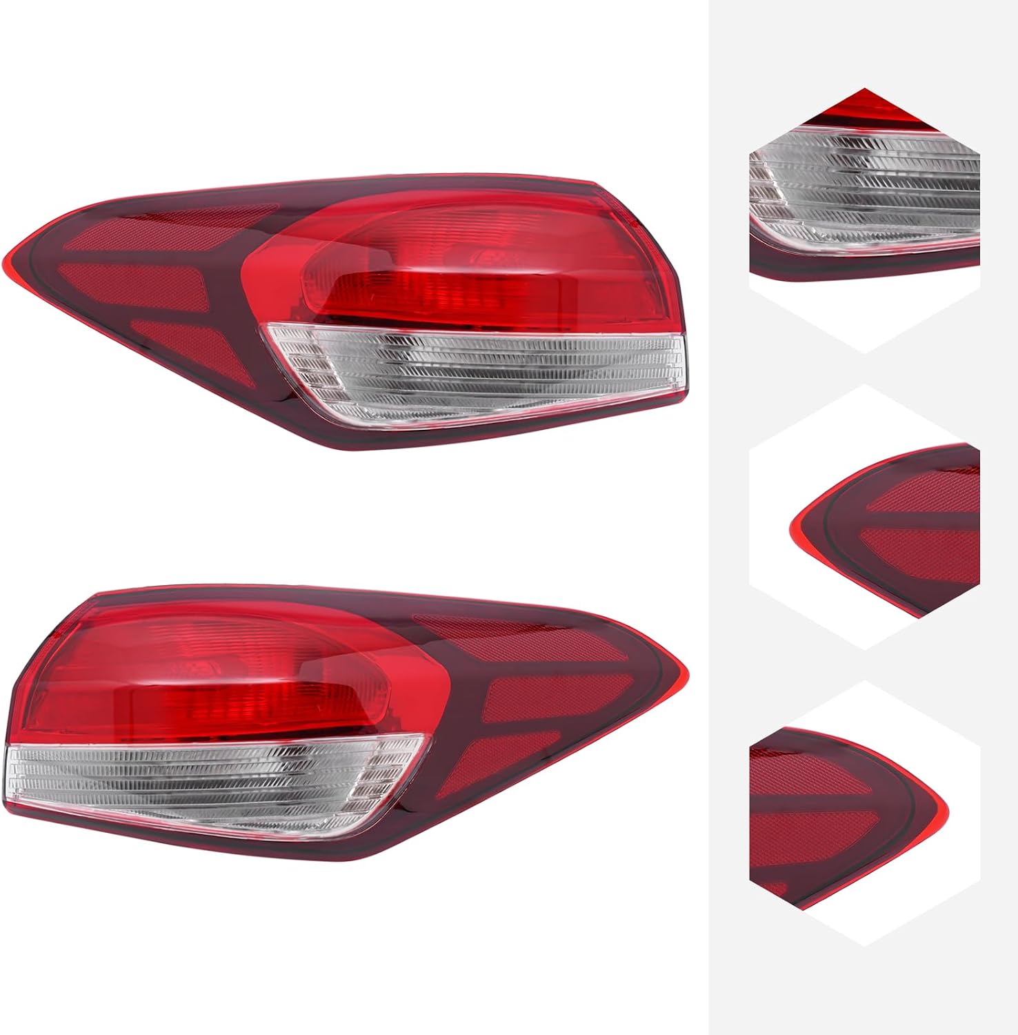 ZHISHUAI- Tail Light Assembly for 2017 2018 Kia Forte Submodel EX LX S SX Halogen Tail Light Lamps, Replacement Black Housing Clear Red Lens Rear Tail Lamps (Left+Right Side)