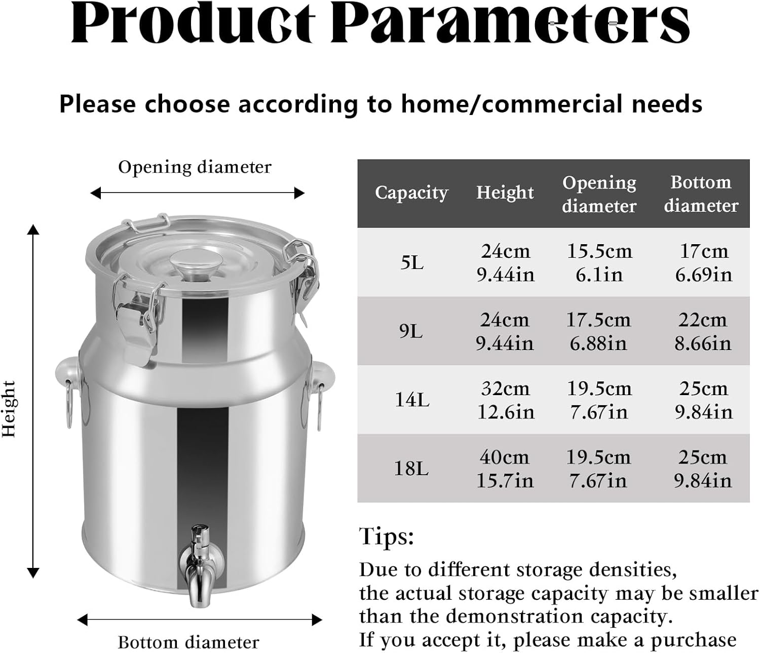 頑丈なミルクバケツ ワインバケツ ミルク缶収納バケツ 蓋と2つのハンドル付き キッチン レストラン パーティー用 18L,18L
