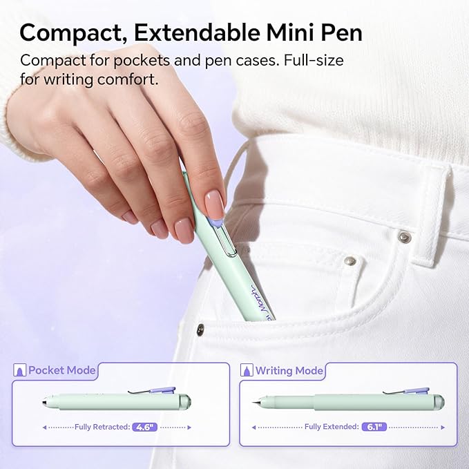 WRITECH Morph Gel Pen Medium Point 0.7mm Black 2 Pens + 2 Refills miniatura 2
