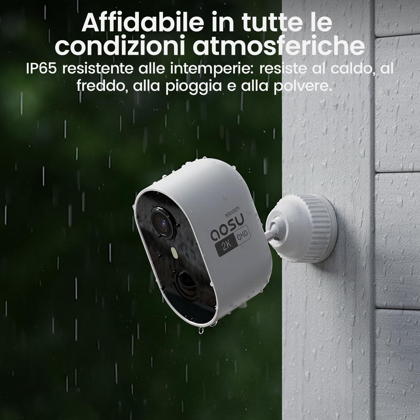 aosu Cámara de Vigilancia 2K Exterior e Interior Kit 4 Cámaras con Aosubase 2.0 Sin Suscripción 32GB Almacenamiento Local Cámara Inalámbrica Sensor PIR Alarma Luz Audio Bidireccional Visión Nocturna
