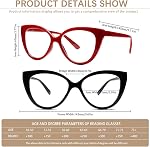 Progressive Multifocus Reading Glasses for Women Blue Light Blocking Spring Hinge Cat Eye Computer Multifocal Readers