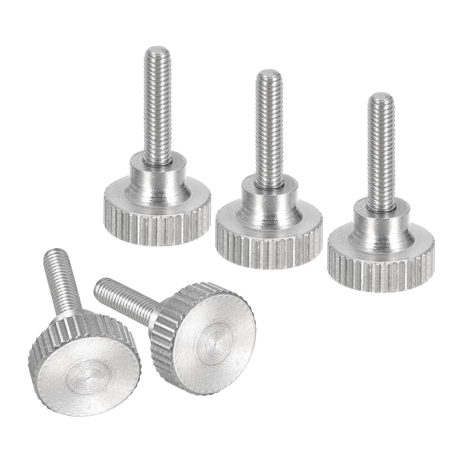 TA-VIGOR M3 Knurled Thumb Screw Bolt Flat Head 12mm 304 Stainless Steel 5pc