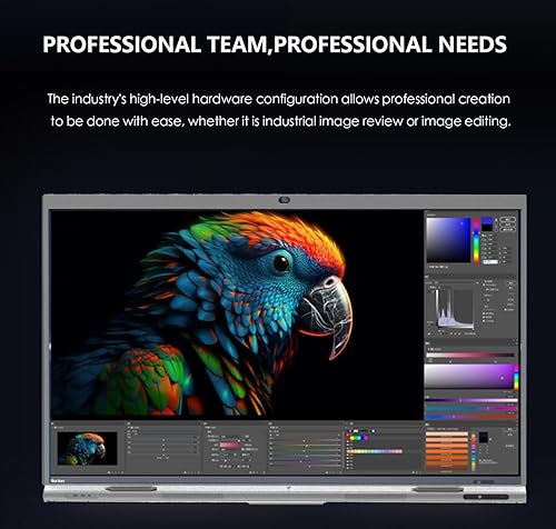 Vista 5 de Tiburn INSPUR - Placa inteligente Ultra 4K UHD de 65 pulgadas Android 13 y Windows 11 Pro Dual OS, micrófono de matriz de 8 líneas, cámara web