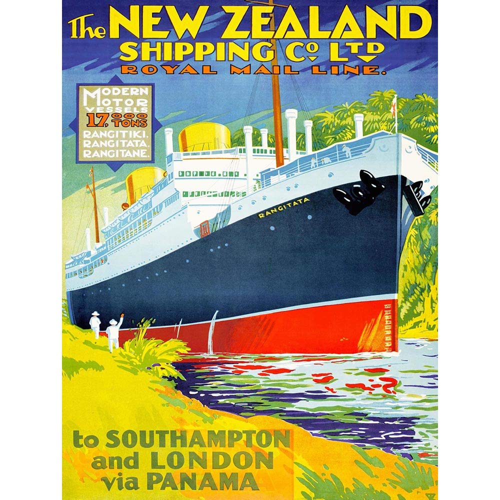 Wee Blue Coo Advert New Zealand Shipping Co Royal Mail Line London Art Print Poster Wall Decor 12X16 Inch
