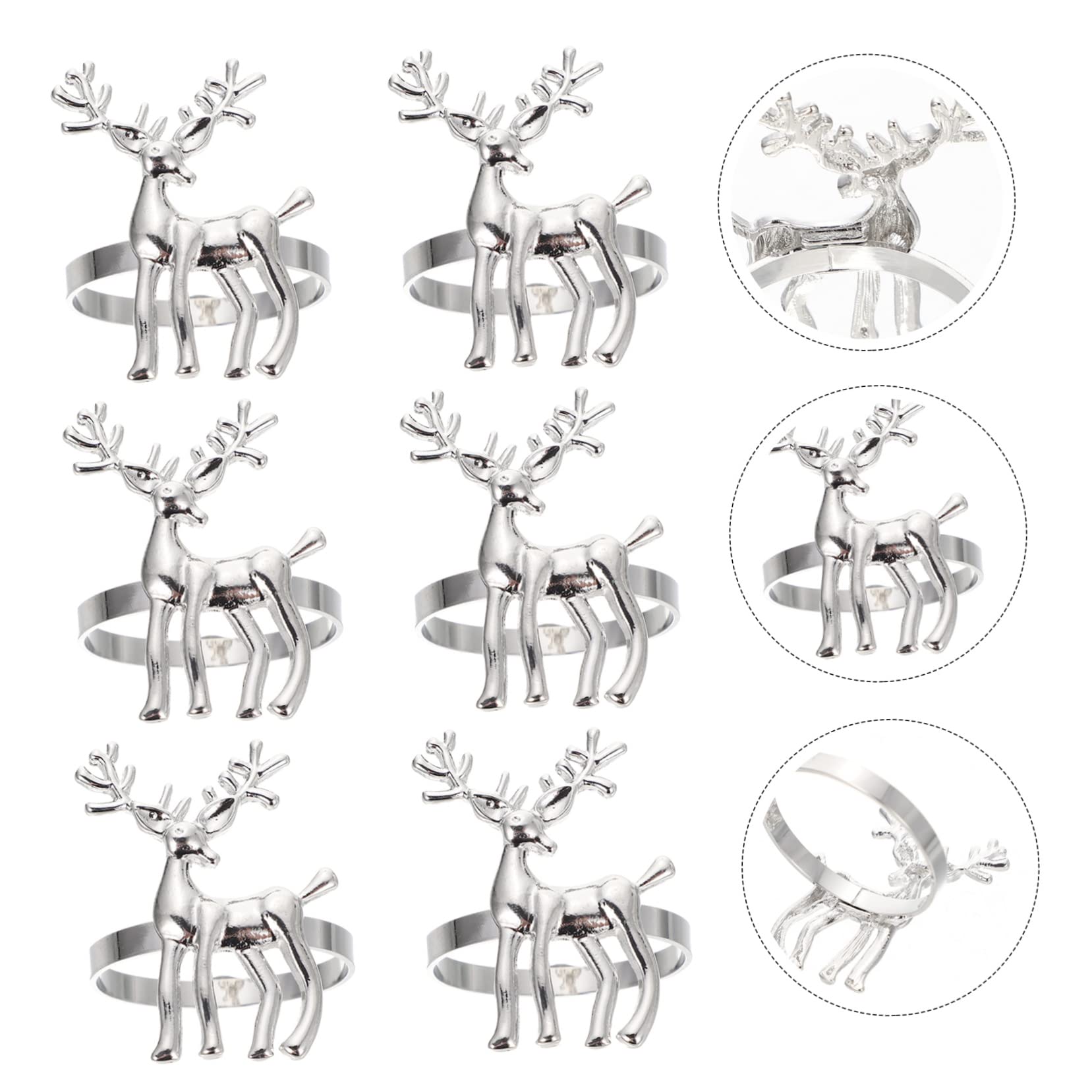 Ciieeo 4 Set Di Fibbie Per Tovaglioli in Metallo A Forma Di Decorazioni Per Tovaglioli Da Tavola Decorazioni Natalizie 6 Pezzi * 4