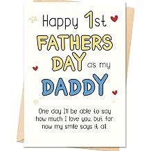 IDU First Fathers Day Card, First Fathers Day Card Gifts for New Dad, Happy 1st Father's Day Cards Gift for New Dad Daddy Husband, Funny 1st Father's Day Cards Decorations from Baby Daughter Son