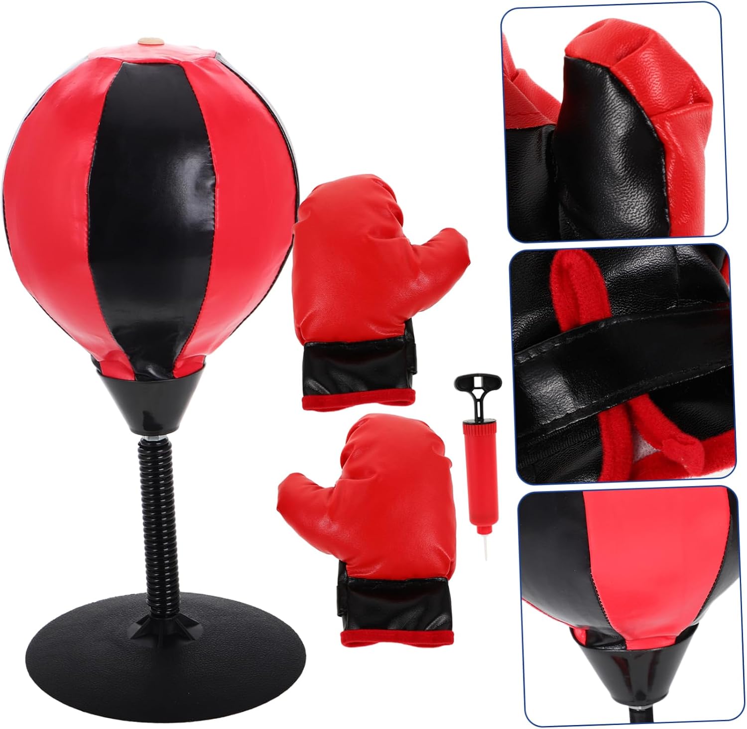 POPETPOP Adjustable Height Boxing Training Ball Boys and Girls Suction Cup Punching Bag Inflatable Workout Equipment for Home Fitness