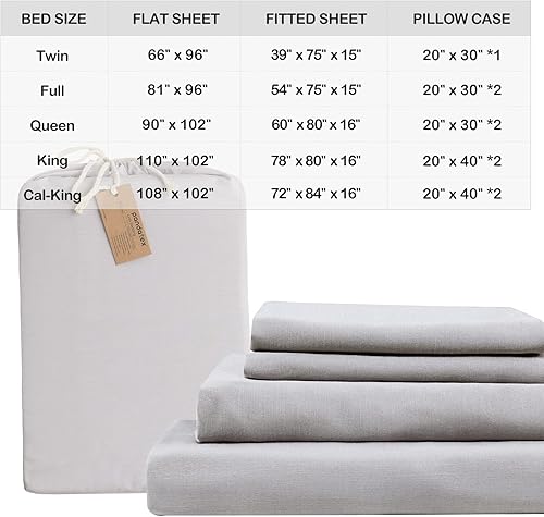 Miniatura 7 de PANDATEX 55% Bambú 45% algodón lino texturizado juego de sábanas para cama Individual, matrimonial Queen King