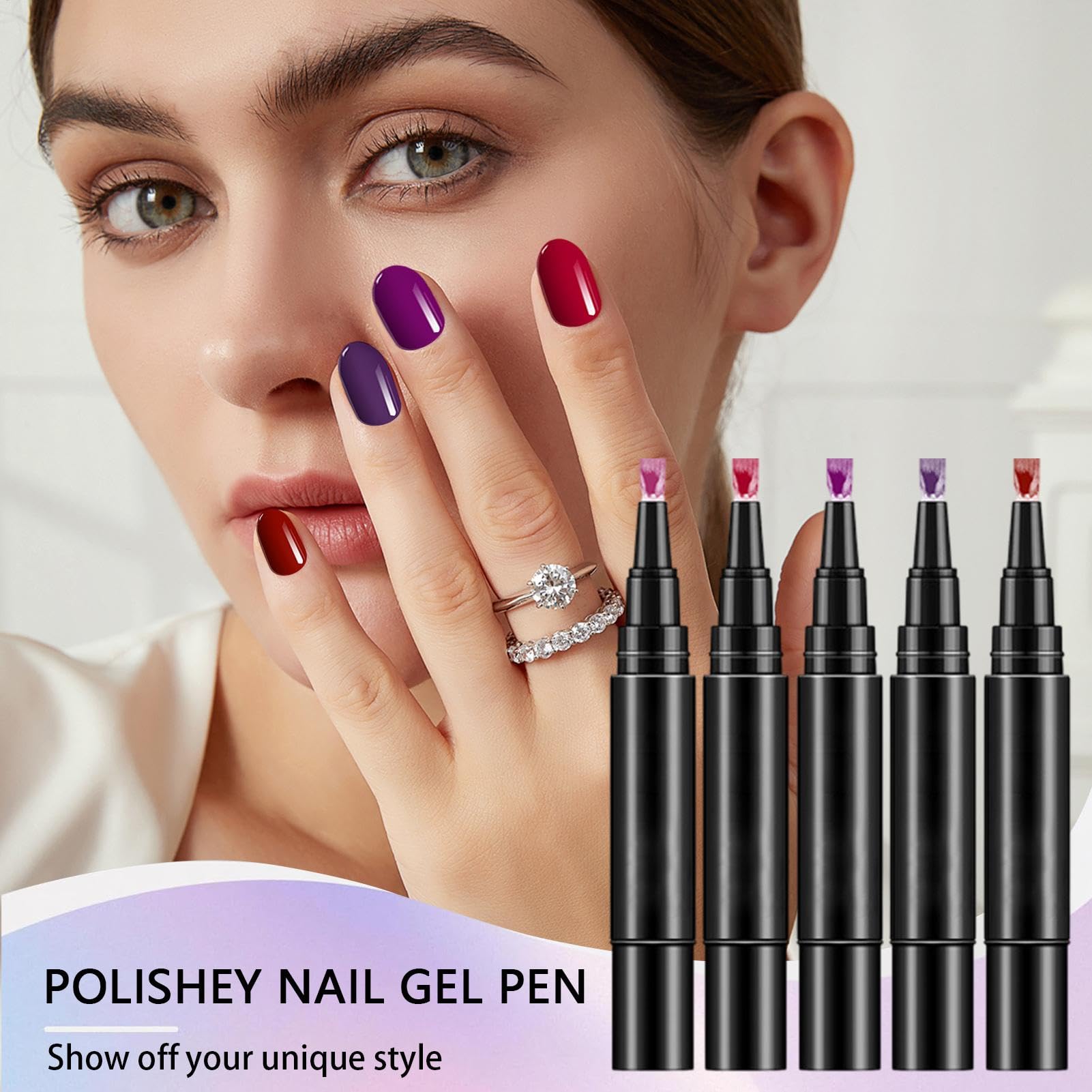 Set Di Per Smalto Per Unghie - Set Di Smalto Per Unghie | Pensi Di Smalto Per Unghie 5x, Strato Superiore Di Base Di Gel, Kit Di Smalto Gel Adatto Per La Casa, Sale