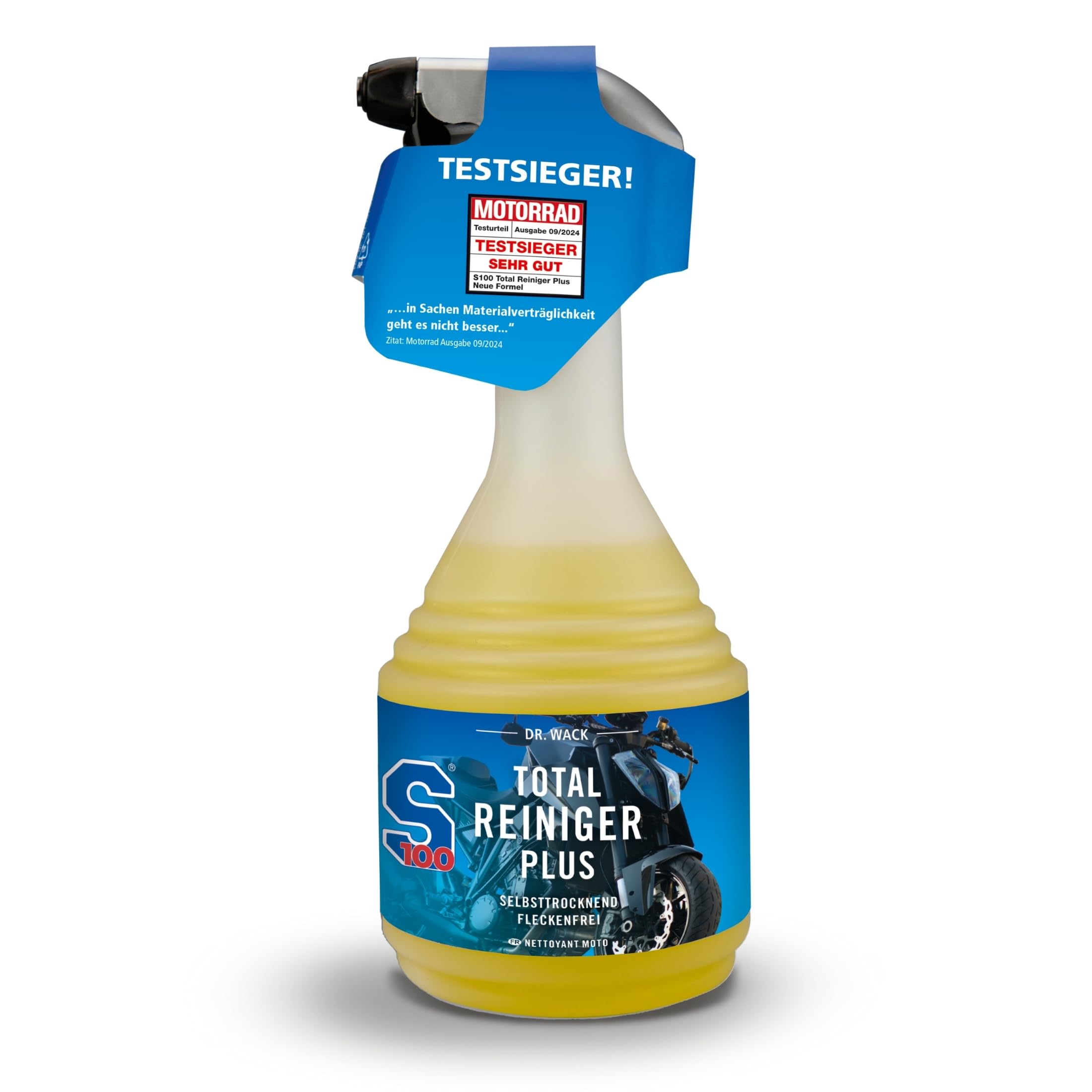 Dr. Wack - S100 Total Reiniger Plus 750 ml - Effektiver Motorrad-Reiniger mit Gel-Formel - Schonende Reinigung von Verschmutzungen - Hohe Ergiebigkeit & Reinigungskraft - Hochwertige Motorradpflege