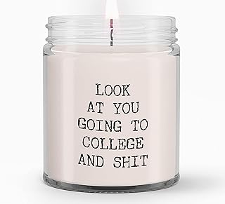 College Bound Gift Acceptance Congratulations High School Graduation Candle Getting Into College Student Look at You Going Away, Natural Soy Candles 9Oz Ak4047