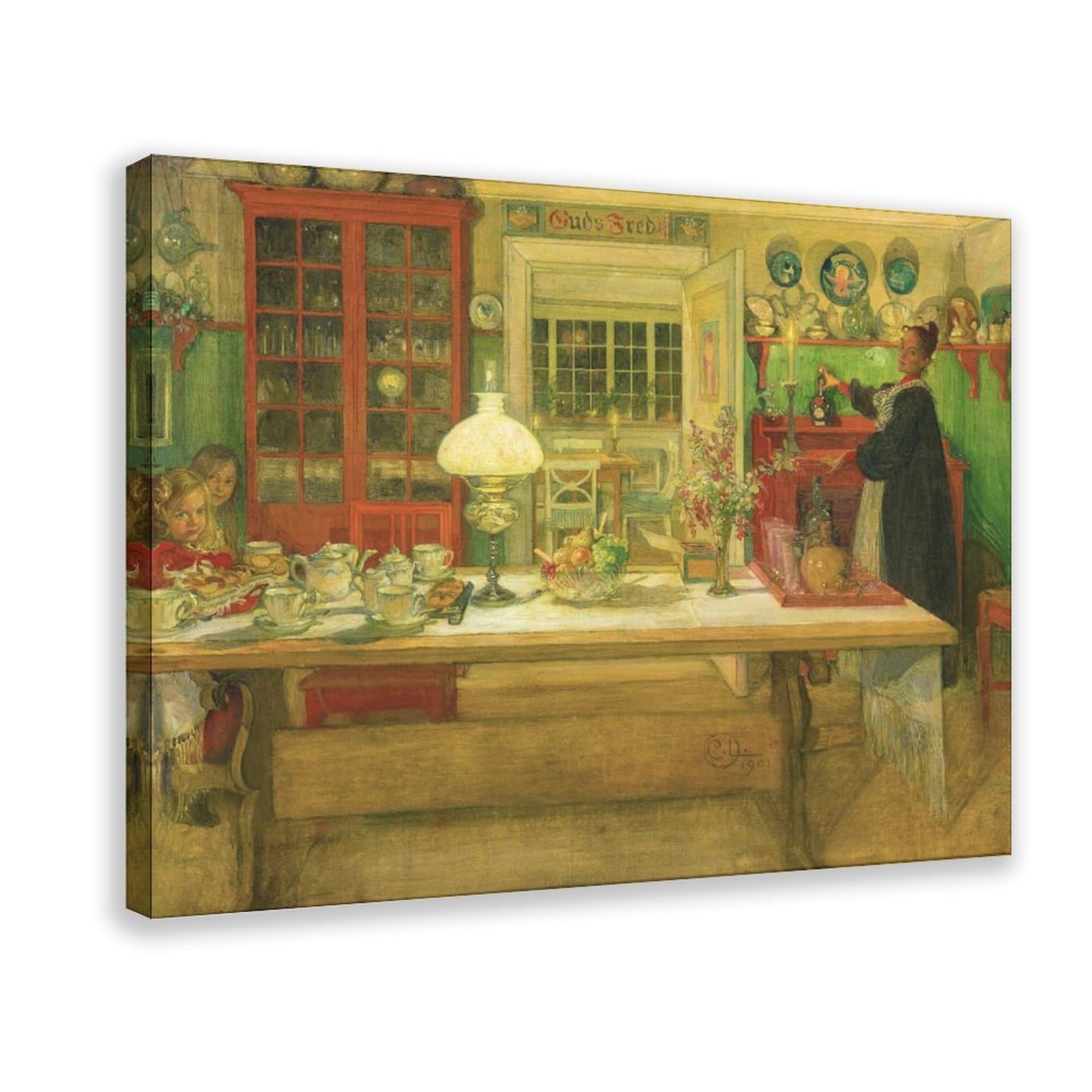 Dfjyjfgjj Carl Larsson,Getting Ready For A Game, Family Canvas Posters Wall Art Bedroom Office Room Decor Gift 16X24inch(40X60cm)