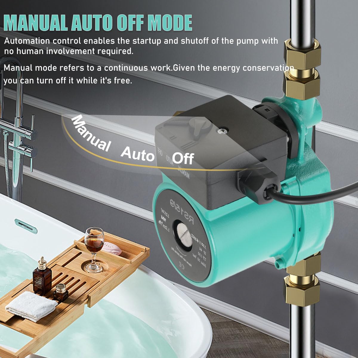 Pompa di Circolazione Dell'acqua Calda, RS15/9 Circolatore di Riscaldamento 125W NPT 3/4 '' Pompa Dell'acqua di Trasferimento Domestica per Caldaia Riscaldamento Centrale