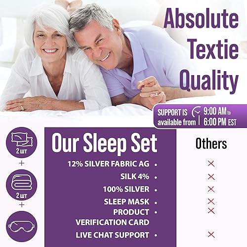 Miniatura 4 de Grounding - Juego de sábanas tamaño Queen, color beige, almohadilla para dormir de algodón orgánico con hilo plateado, sábanas bajeras y planas, 2