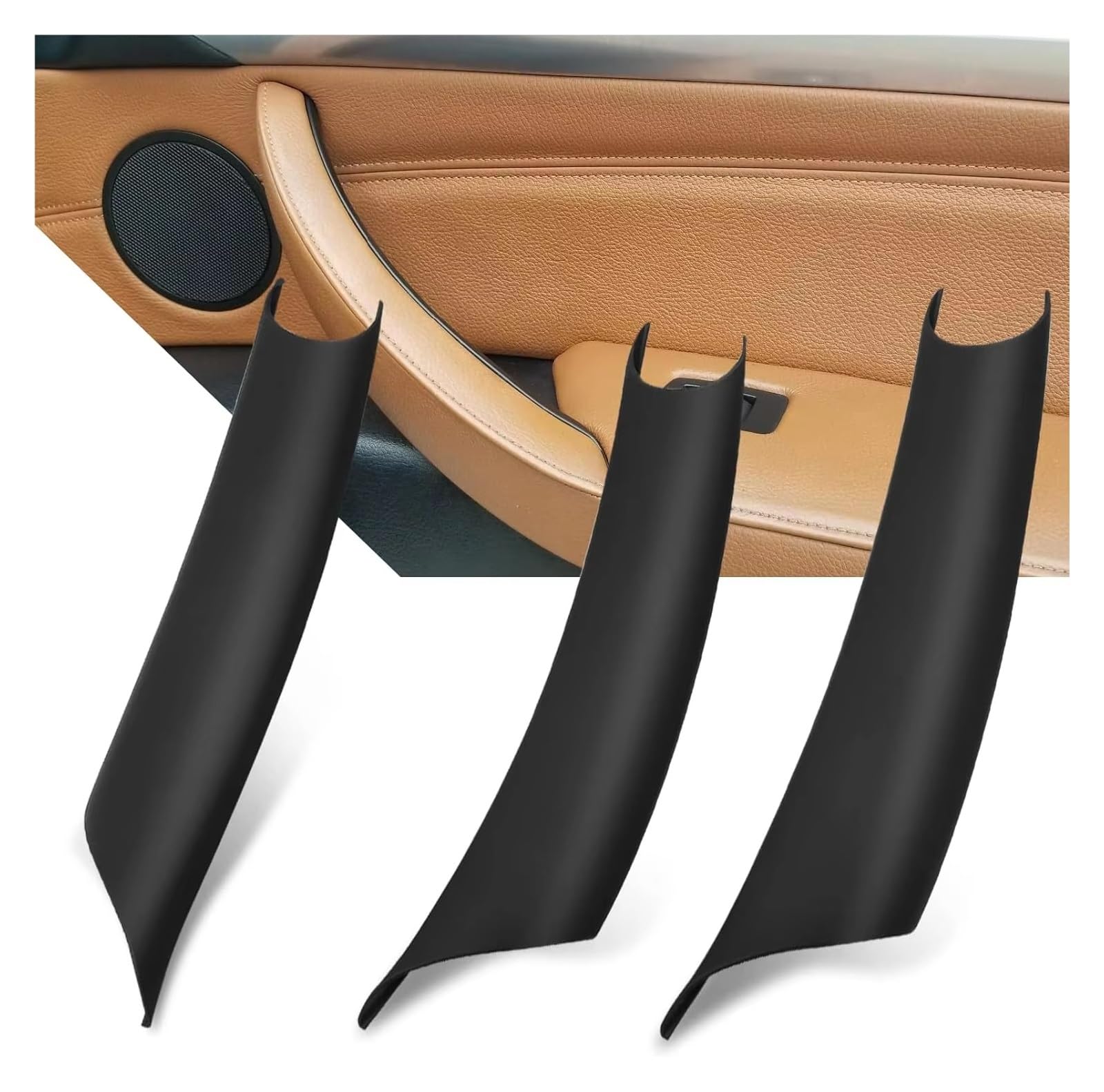 Pull Handle Inner Trim For BMW For X5 For E70 For X6 For E71 2006-2013 LHD RHD Black Beige Carbon Fiber Inner Door Handle(Black LHD)