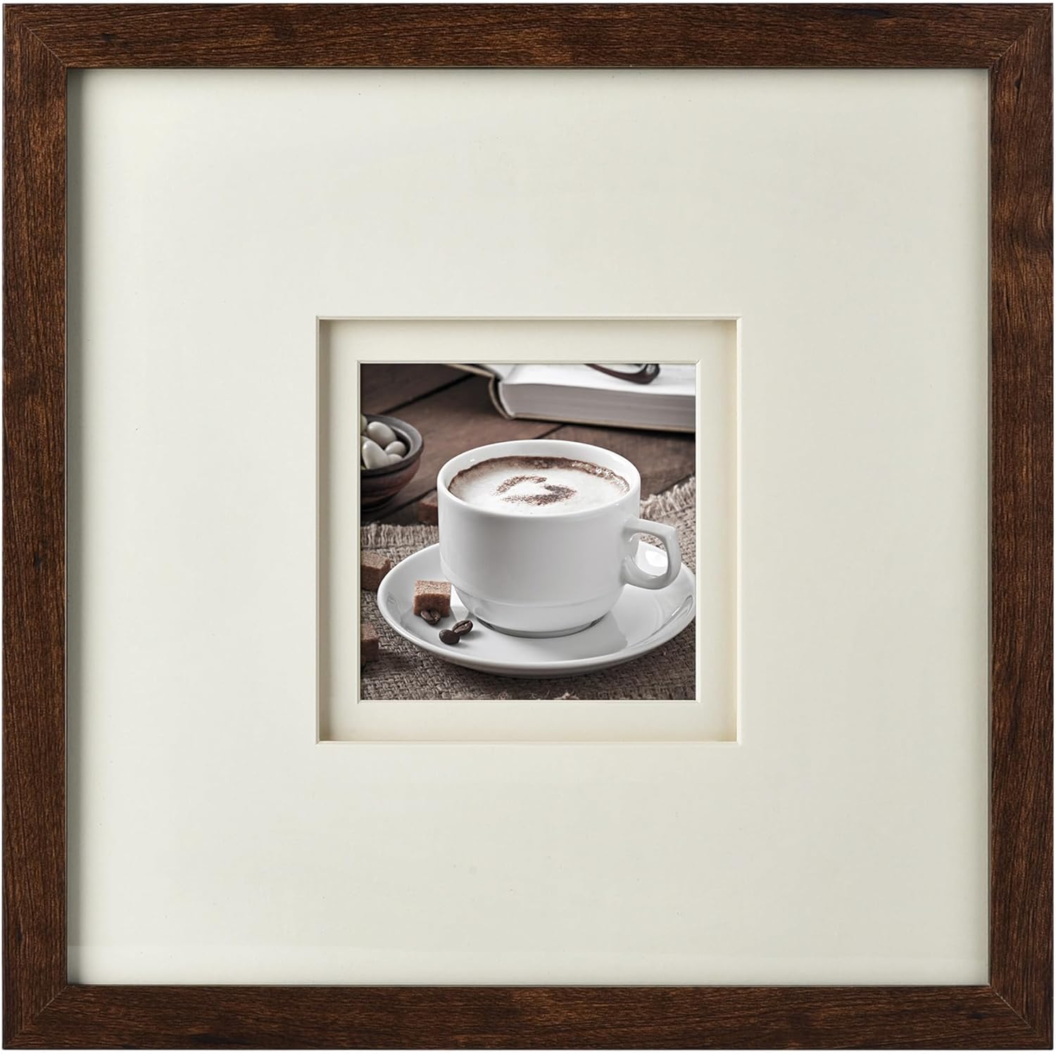 Yaetm 12x12 Square Picture Frame Matted to 5x5, Double
