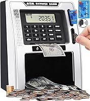 Fishboy Talking ATM Piggy Bank for Kids: Dual Debit Cards, Auto-Opening Drawer, Voice Prompts, Coin Recognition & Power-Off Memory